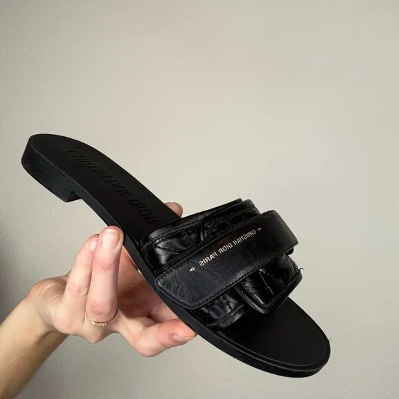 Christian Dior Leather Slides - 36